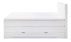 BOXSPRING POSTEĽ KARIN U - s úložným priestorom, biela koženka