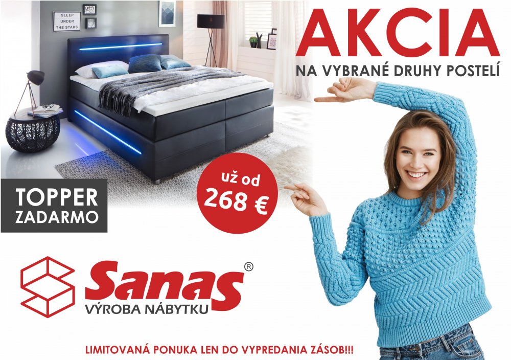 Výpredaj postelí - Čalúnenie - áno