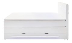 BOXSPRING POSTEĽ KARIN U - s úložným priestorom, biela koženka