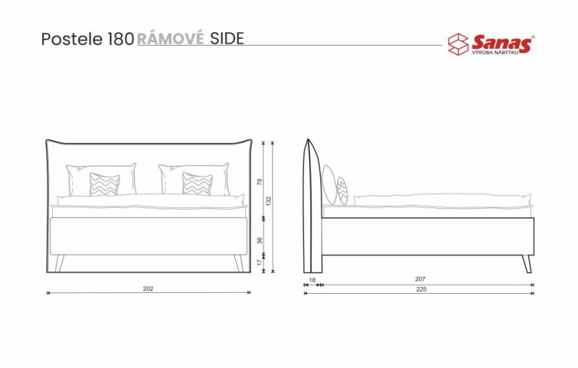 SIDE POSTEĽ RÁMOVÁ