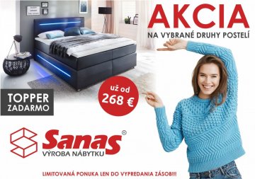Výpredaj postelí - Sanas